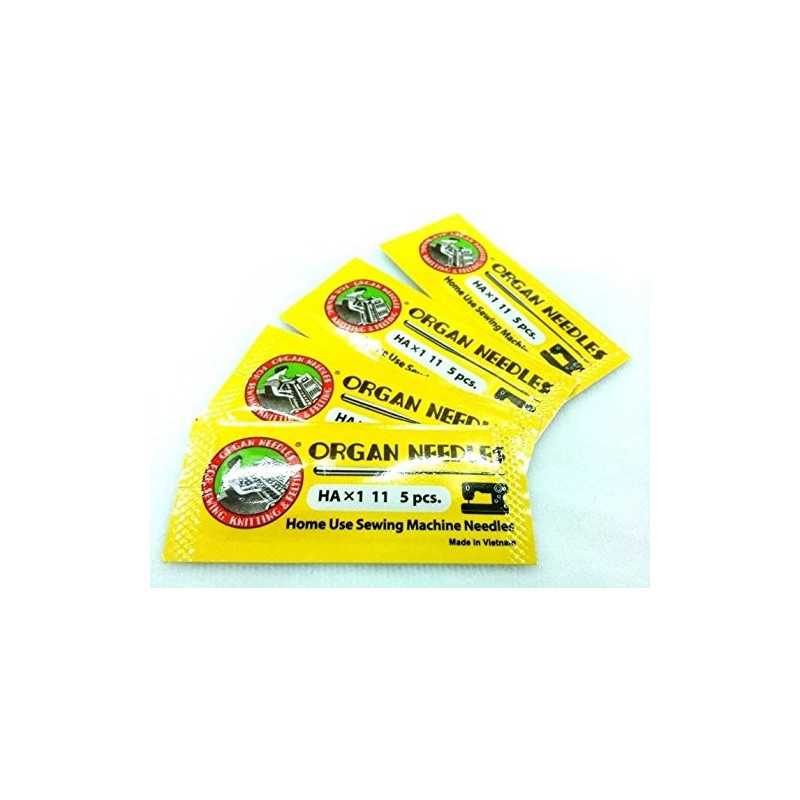 Original Organ Needles 4packs , Ha * 11 No. Works With All Automatic Home Use Machine Needles ( Usha / Singer / Brother)