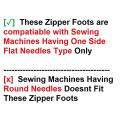 Zipper Foot/Pressure Foot for all Sewing Machines (Singer/Usha/Brother/Juki/Rajesh)