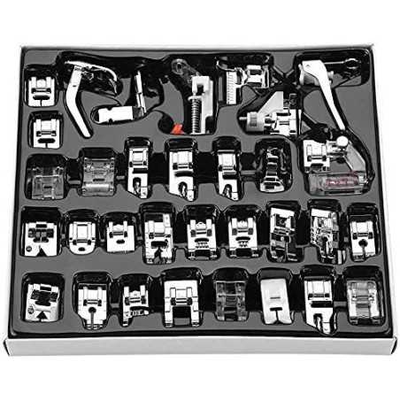 Home Professional Sewing Machine Presser Feet Kit (Set Of 32 Silver)