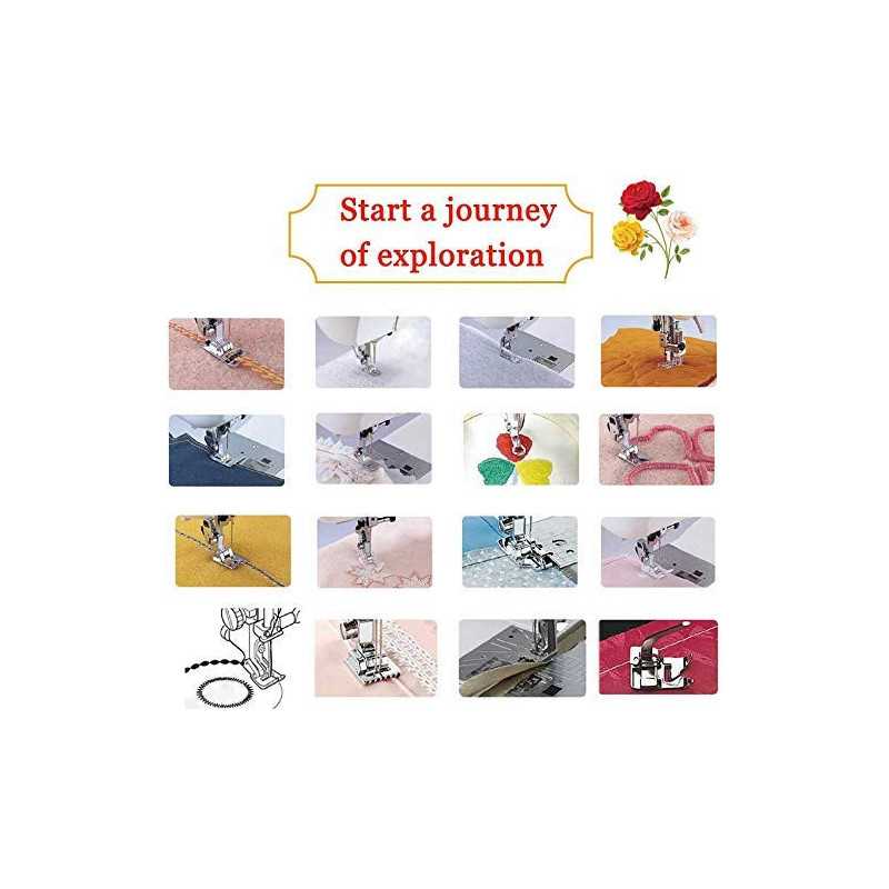 SYGA Home Professional Sewing Machine Presser Feet Kit (Set Of 32 Silver)