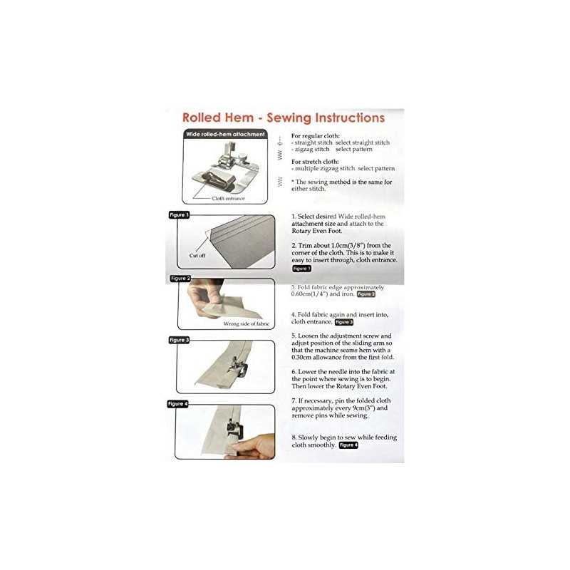 Boundless® 3Pcs Household Hemming Cloth Strip Presser Foot Sewing Machine Parts Hemmer Foot Rolled Hem Foot Knitting