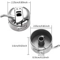 Metal Sewing Bobbin Case for All Type of Sewing Machines Suitable for One Side Flat Needle Machines (Silver) -3 Piece